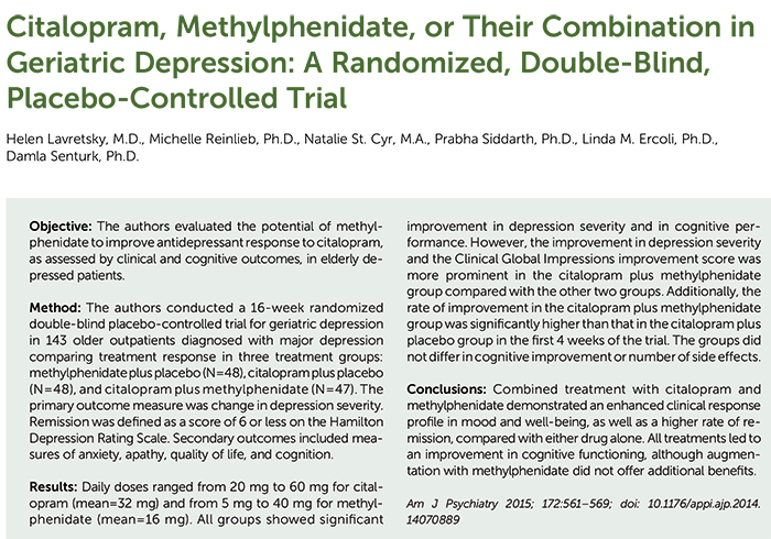 CITALOPRAM GERIATRIC DEPRESSION
